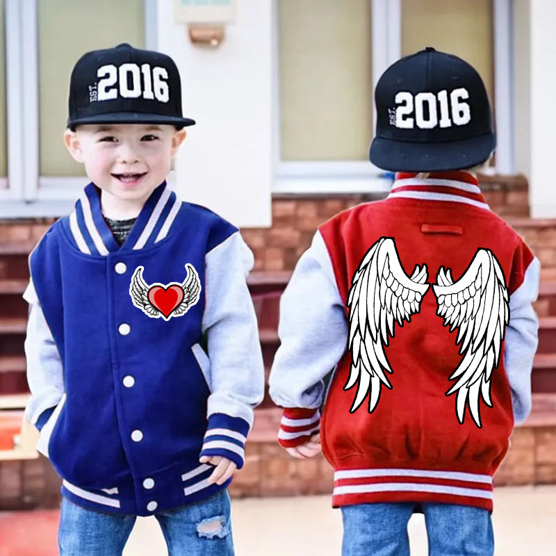Personalized Heart Angel Wing Varsity Jacket Kids-Adult, Sports Jacket