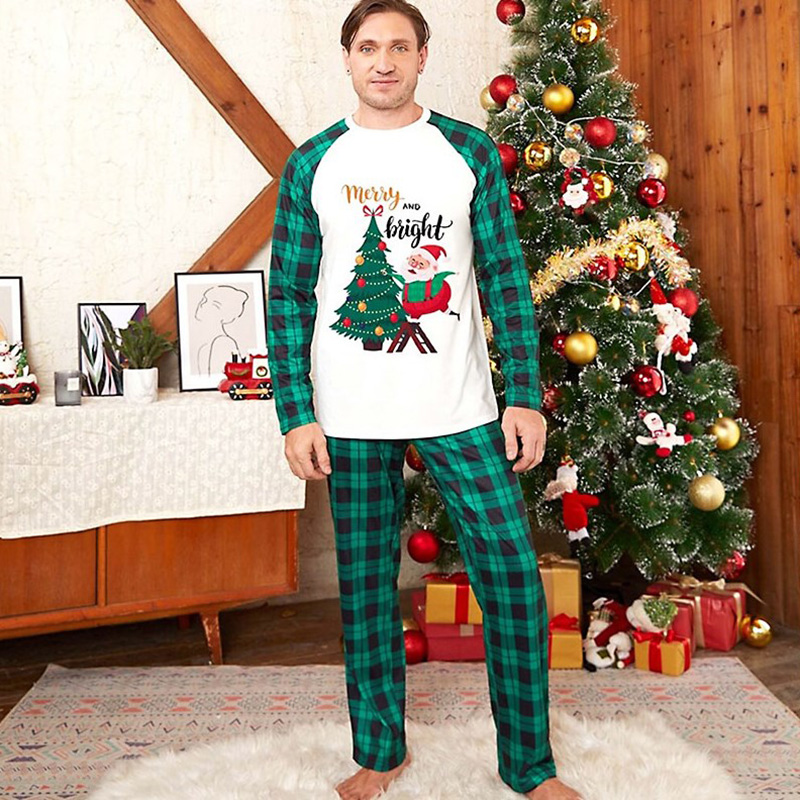 [Adult Pajamas]Merry and Bright Christmas Papa Mama Pajamas Matching