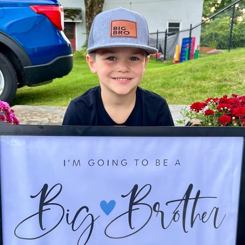 Personalized Infant Hat Big Bro Sis Engraved Toddler Hat 