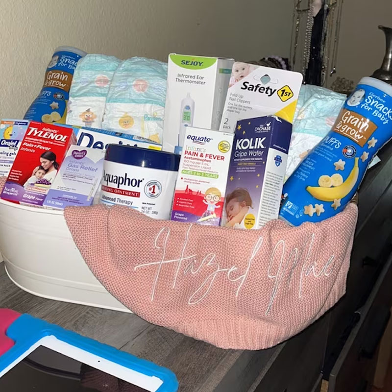 Personalized Embroidered Name Blanket for Baby Girl or Boy