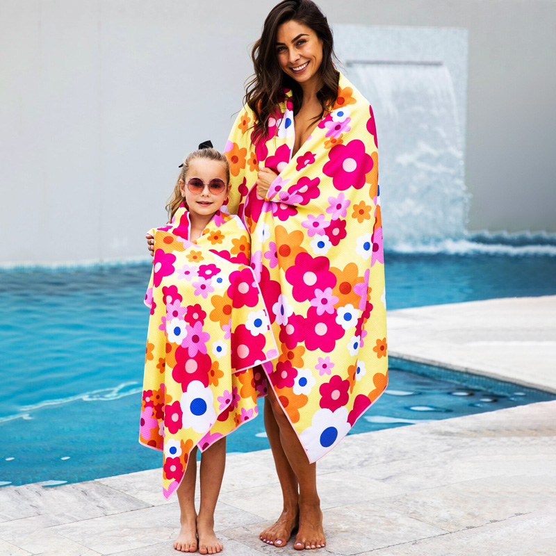 Custom Donuts and Daisy Kids Beach Towel, Kids Gift, Baby Shower Gift Idea