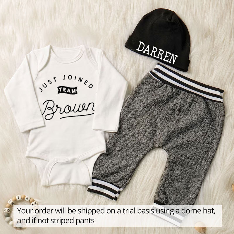 Named Just Joined Team Baby Outfit, Baby Boy Coming Home Outfit