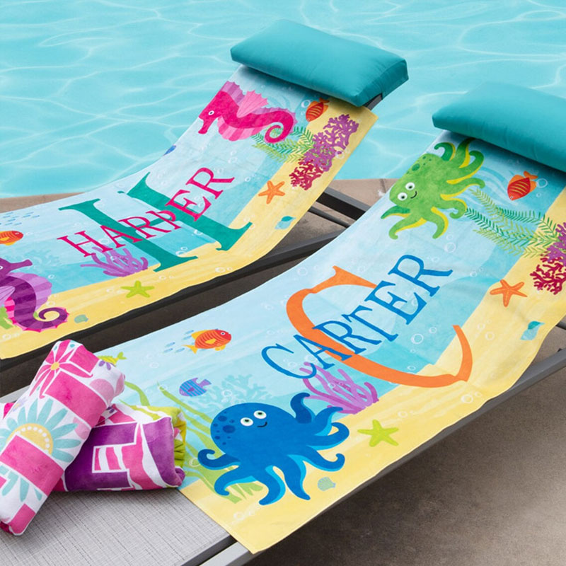 Personalized Kids Beach Towel, Fun Beach Designs, Gift For Girls Or Boys