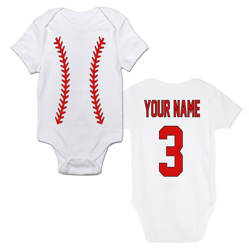 Personalized Sport Jersey Baby Bodysuit for Infant Boys and Girls