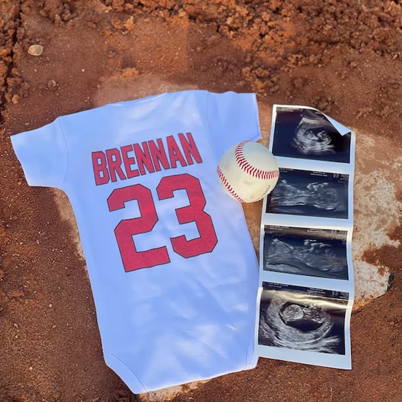 Personalized Sport Jersey Baby Bodysuit for Infant Boys and Girls