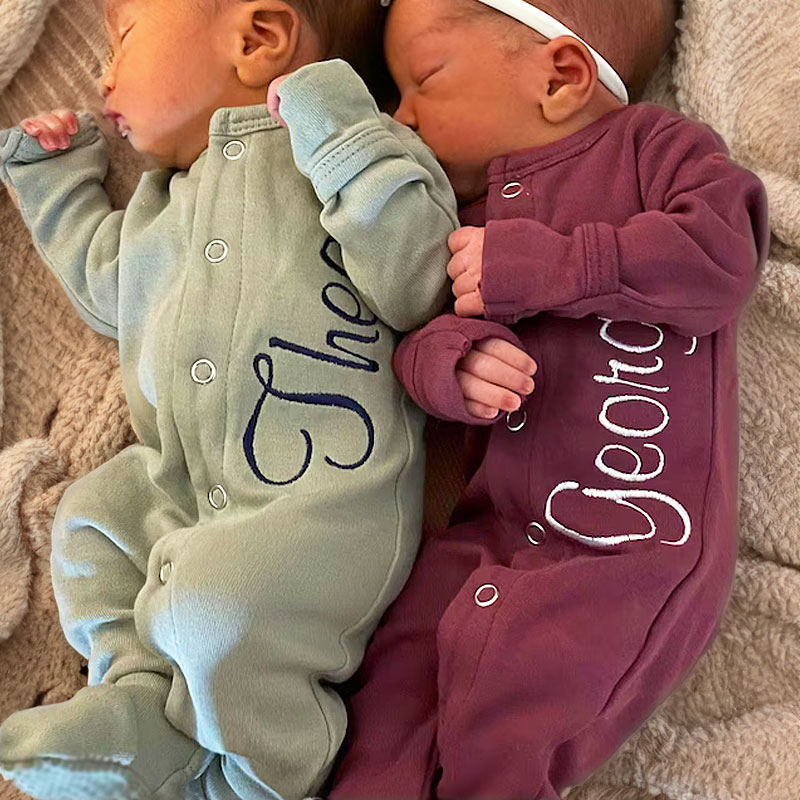 Monogrammed Footie Baby Coming Home Outfit, Sleeper Footie