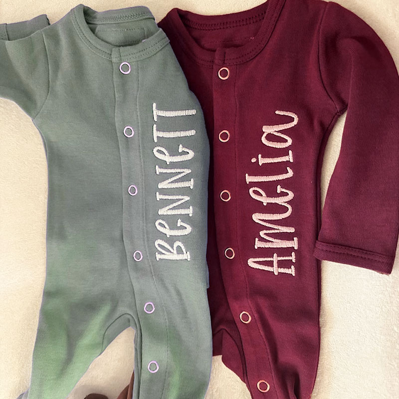 Monogrammed Footie Baby Coming Home Outfit, Sleeper Footie
