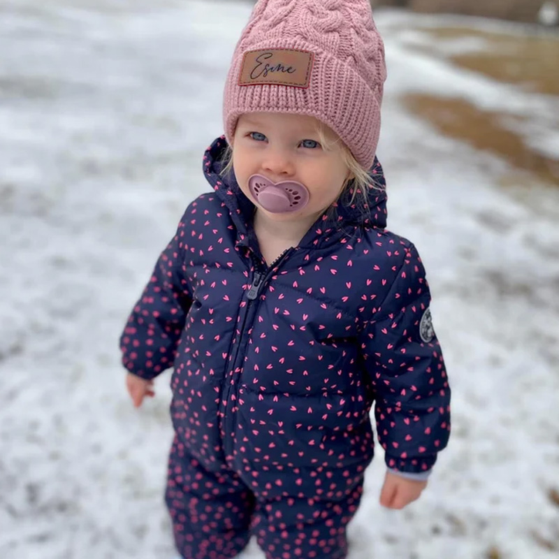 Personalised Toddler-Adult Beanie, Engraved Matching Beanie