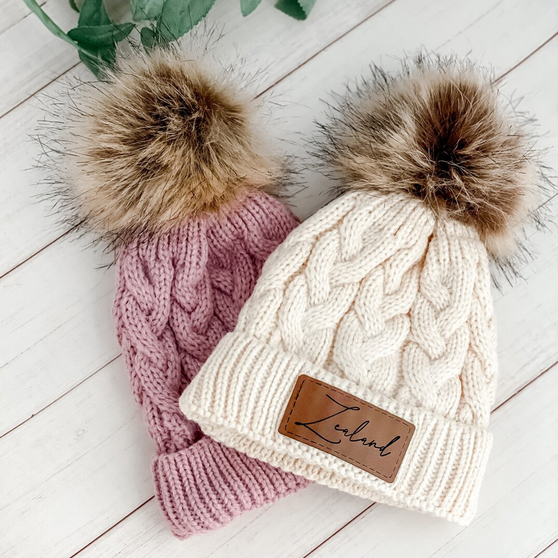 Personalised Toddler-Adult Beanie, Engraved Matching Beanie