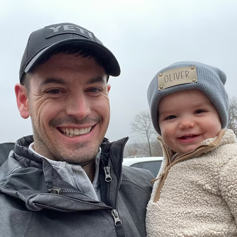 Custom Retro Leather Patch Beanie for Newborns-Adults