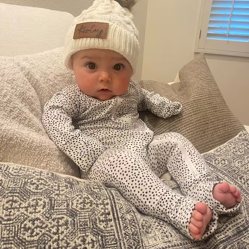 Personalised Toddler-Adult Beanie, Engraved Matching Beanie