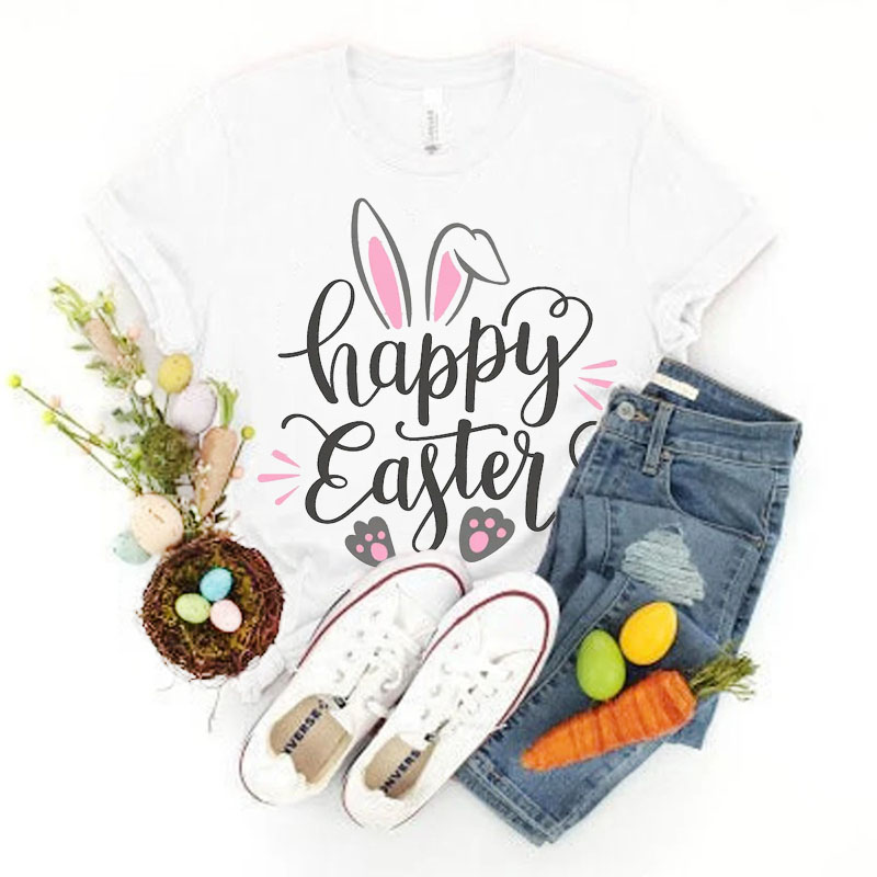 [Adult Tee] Happy Easter Rabbit's Paw MaMa,Daddy Shirt