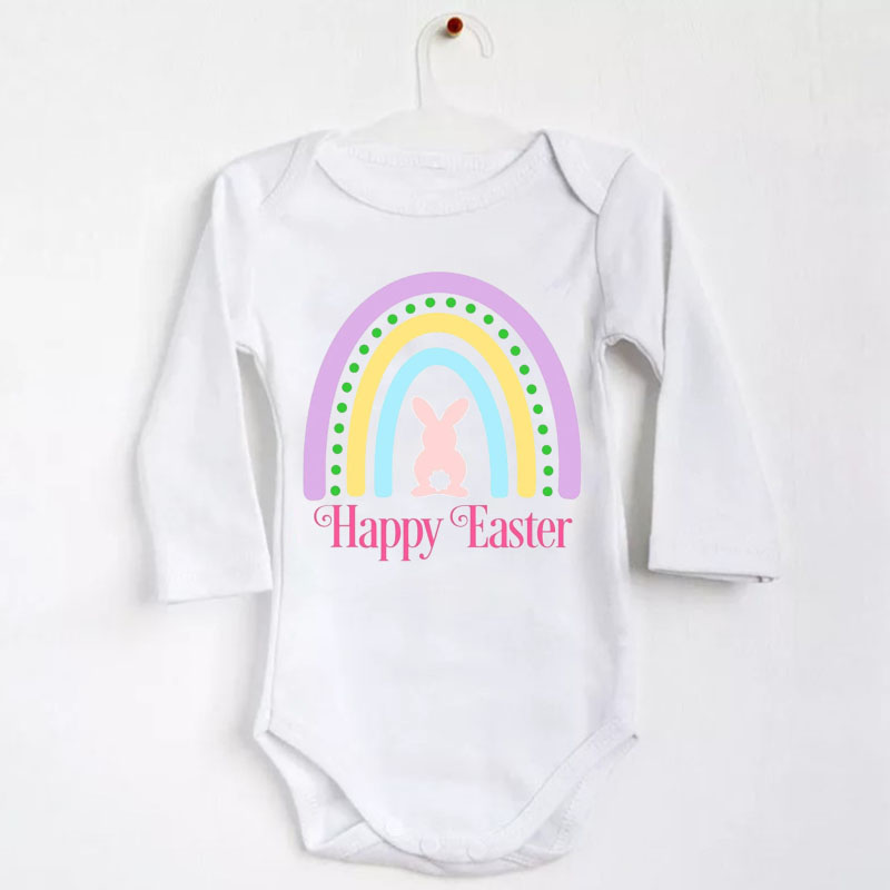 [Baby Bodysuit] Happy Easter Rainbow Bodysuit