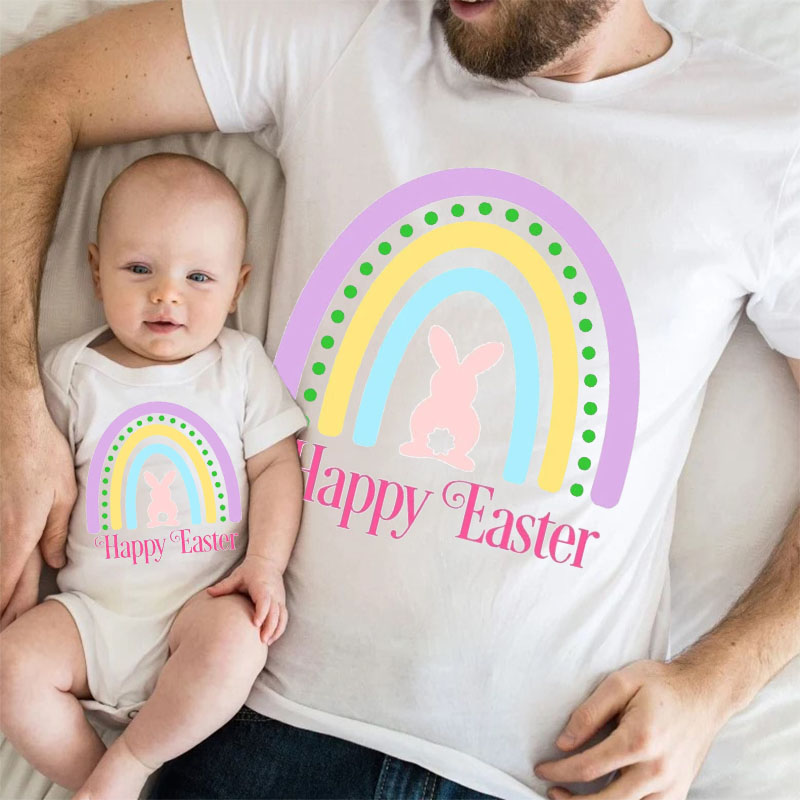 [Baby Bodysuit] Happy Easter Rainbow Bodysuit