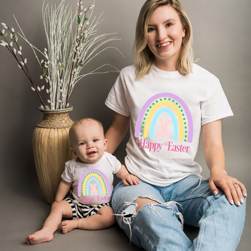 [Baby Bodysuit] Happy Easter Rainbow Bodysuit