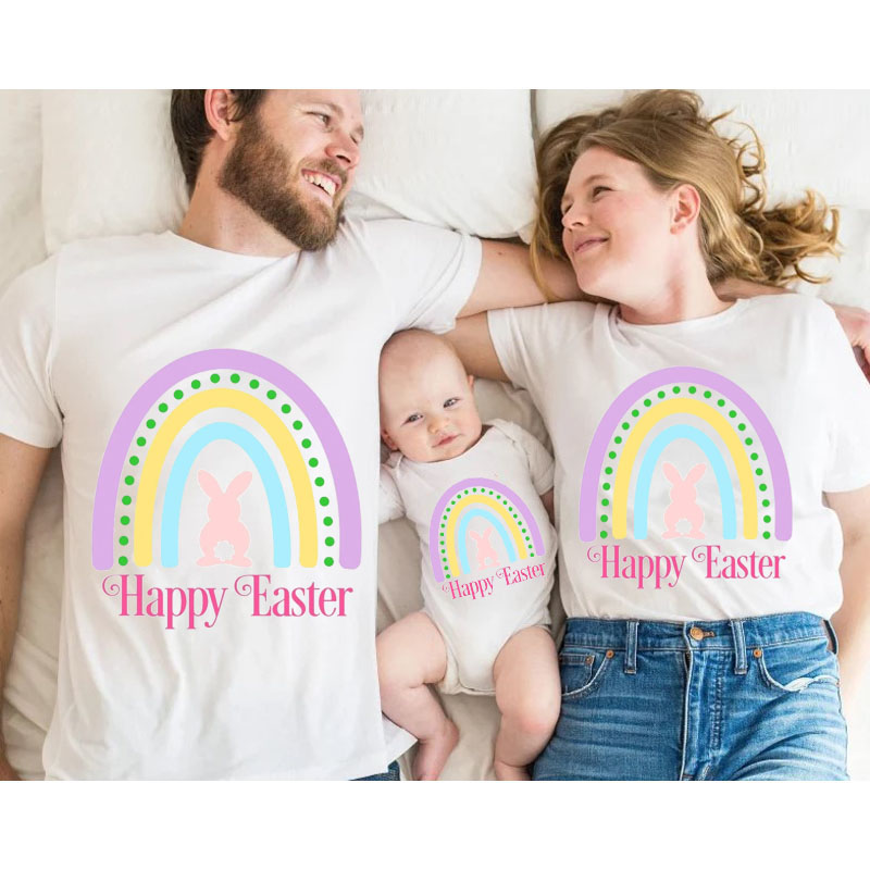 [Adult Tee] Happy Easter Rainbow MaMa,Daddy Shirt