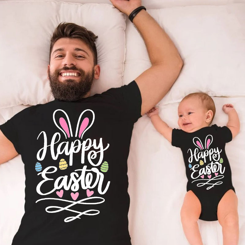 [Adult Tee] Happy Easter Rabbit's Ear MaMa,Daddy Shirt