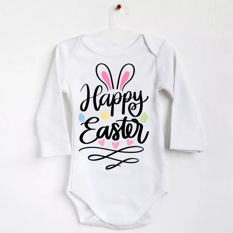 [Baby Bodysuit] Happy Easter Rabbit's Ear Bodysuit