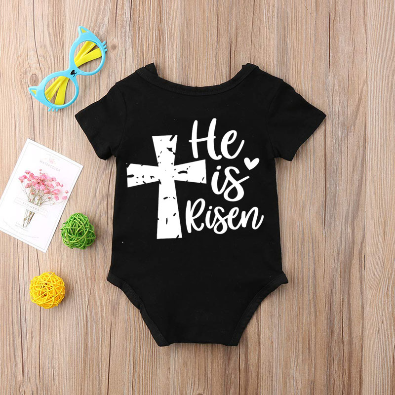 [Baby Bodysuit] Happy Easter He's Risen Bodysuit