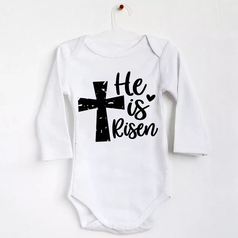 [Baby Bodysuit] Happy Easter He's Risen Bodysuit