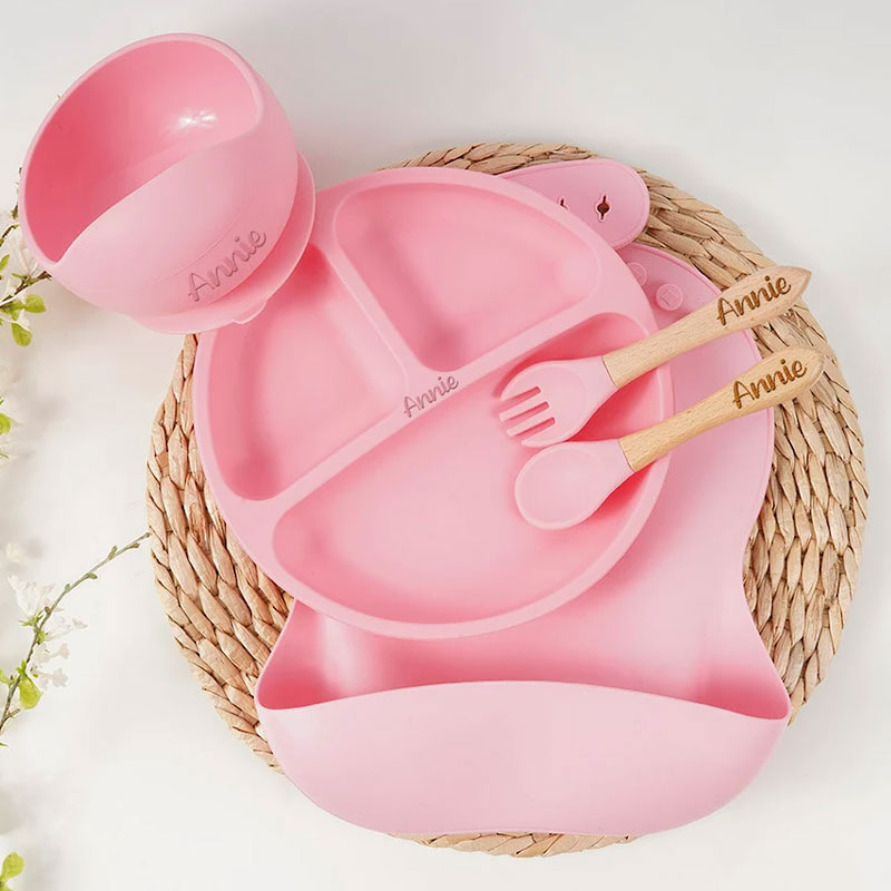 Engraved Names Toddler Feeding Set 5 Piece