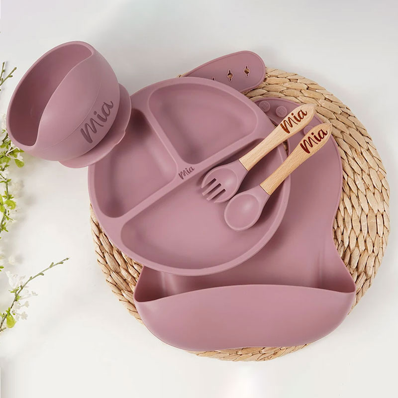 Engraved Names Toddler Feeding Set 5 Piece