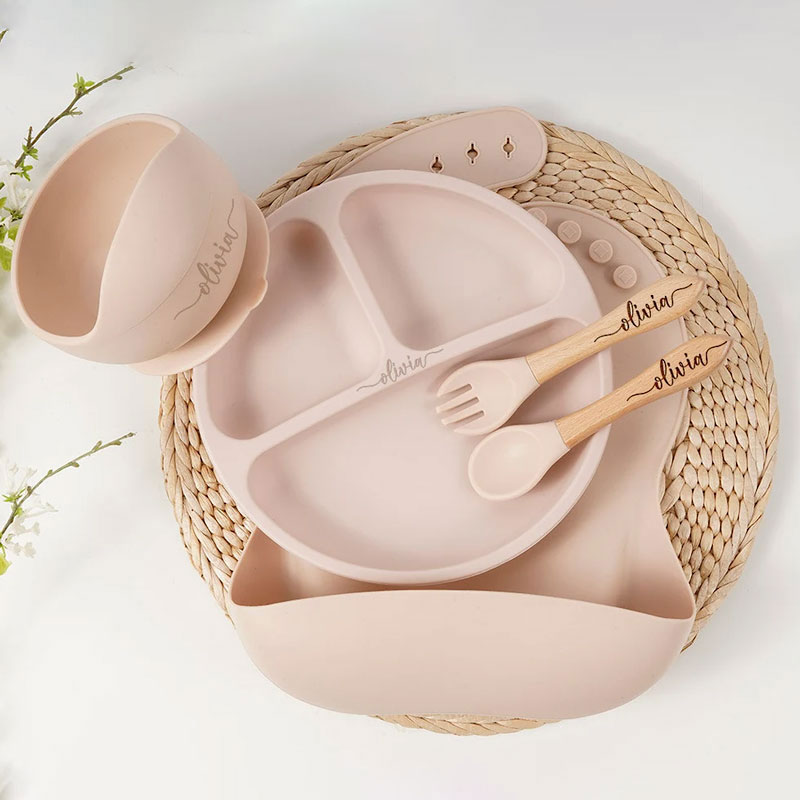 Engraved Names Toddler Feeding Set 5 Piece