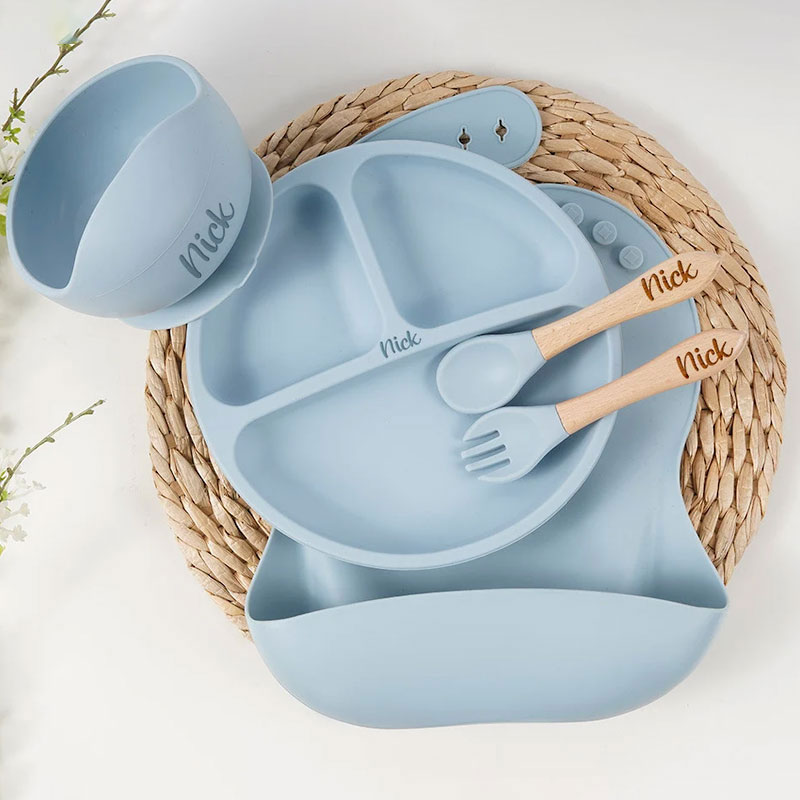 Engraved Names Toddler Feeding Set 5 Piece