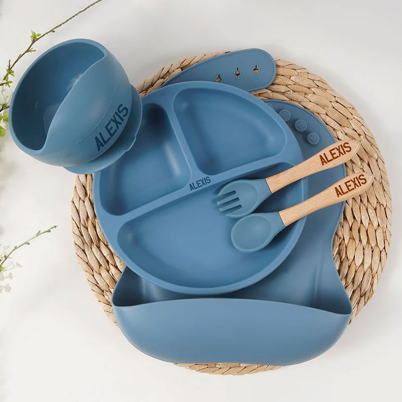Engraved Names Toddler Feeding Set 5 Piece