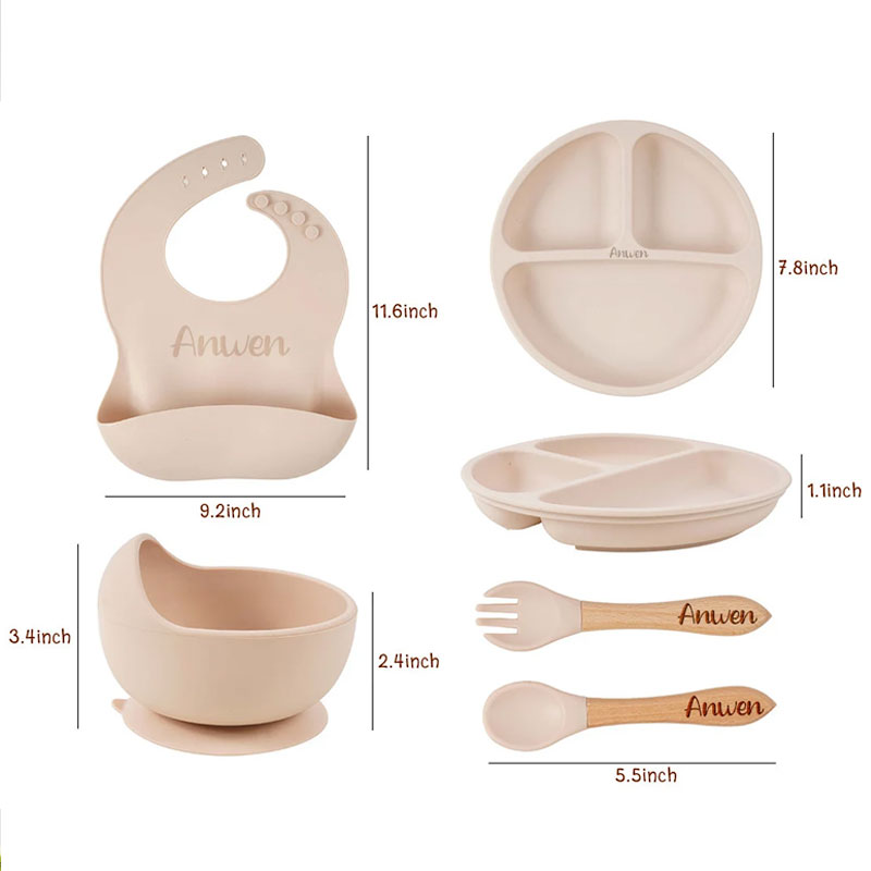 Engraved Names Toddler Feeding Set 5 Piece
