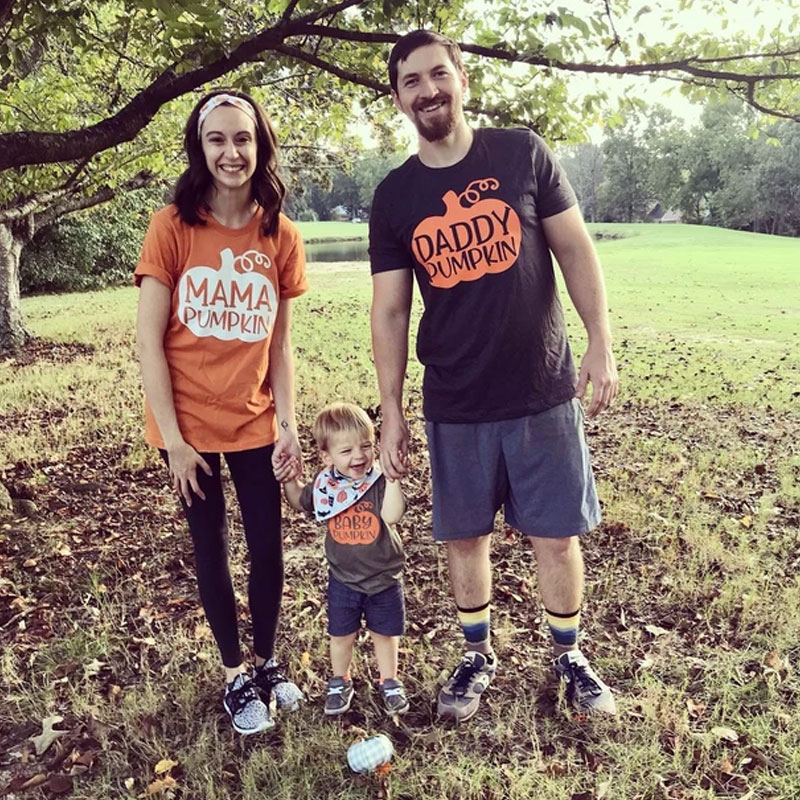 [Adult Tee] Halloween Pumpkin Mom And Baby Shirt Matching Outfit Shirt