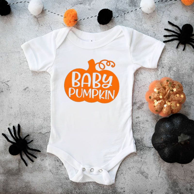 [Baby Bodysuit] Halloween Pumpkin Mom And Baby Shirt Matching Outfit Bodysuit