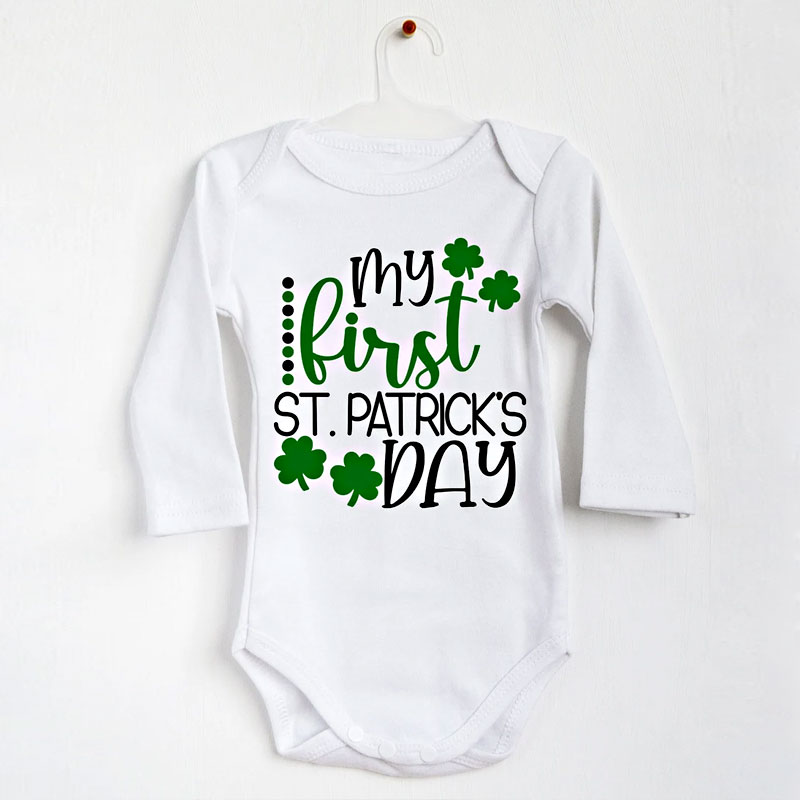 First St. Patrick's Day Onesie White Gender Neutral Bodysuit