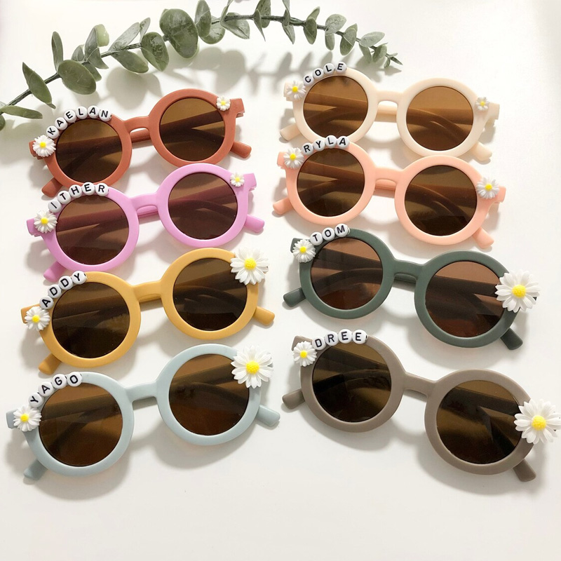 Floral Daisy Custom Name Sunglasses for Toddler