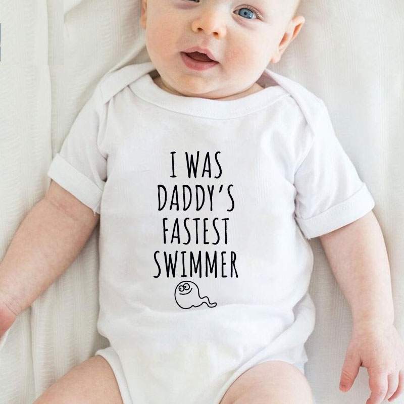 I Was Daddy's Fastest Swimmer Newborn unisex Onesie