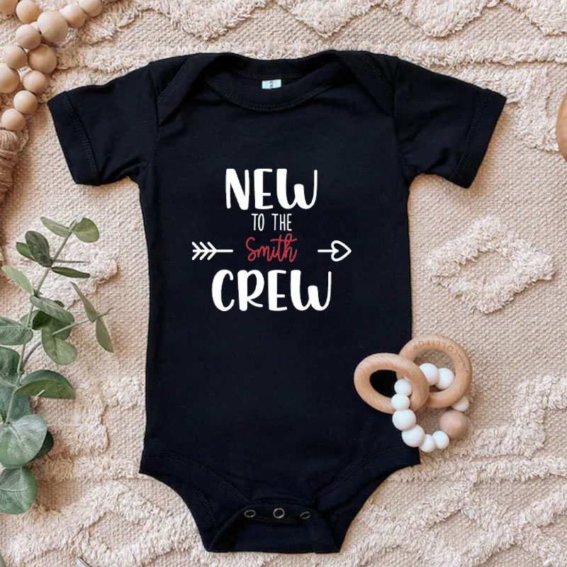 Personalized New To The Crew Newborn unisex Onesie