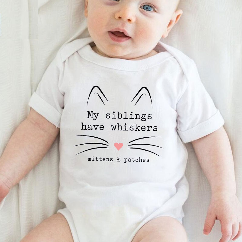 Personalised My Siblings Have Whiskers Newborn unisex Onesie