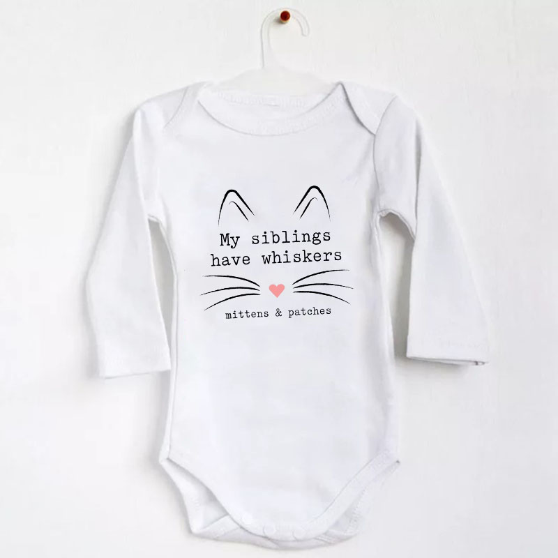 Personalised My Siblings Have Whiskers Newborn unisex Onesie