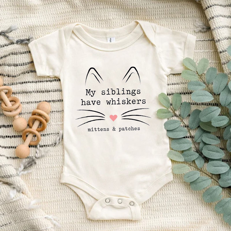 Personalised My Siblings Have Whiskers Newborn unisex Onesie
