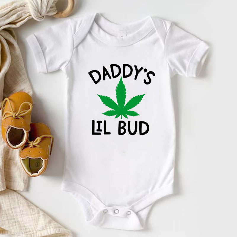Daddy's Lil Bud Funny Baby Clothes Unisex Onesie
