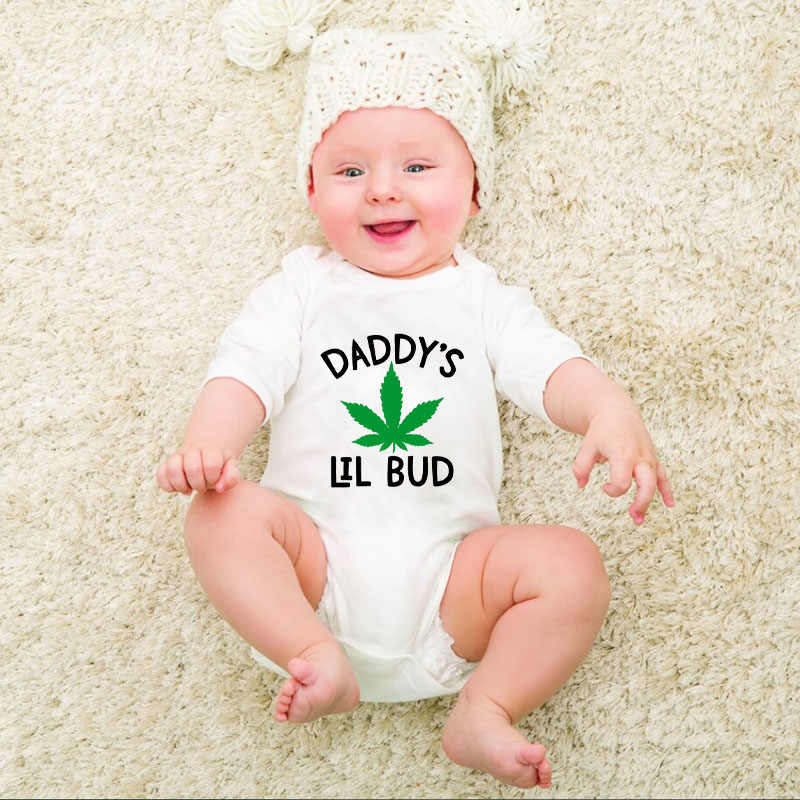 Daddy's Lil Bud Funny Baby Clothes Unisex Onesie