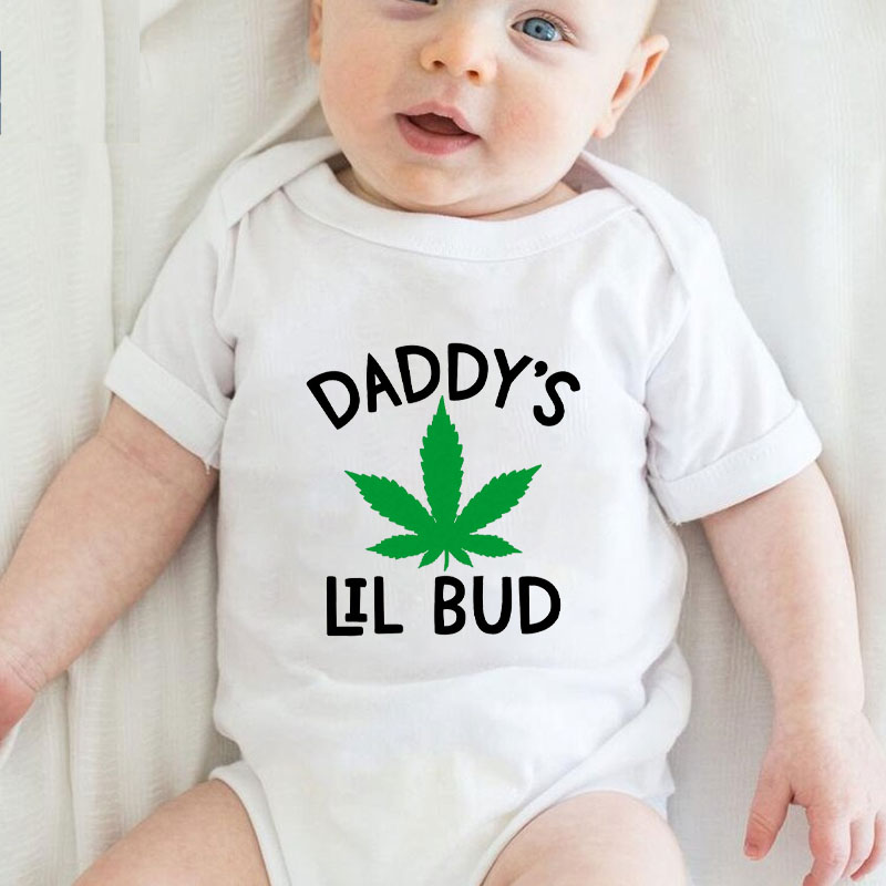 Daddy's Lil Bud Funny Baby Clothes Unisex Onesie