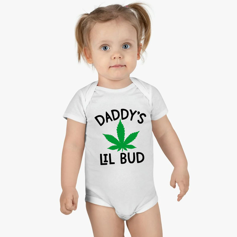 Daddy's Lil Bud Funny Baby Clothes Unisex Onesie