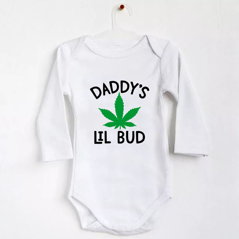 Daddy's Lil Bud Funny Baby Clothes Unisex Onesie