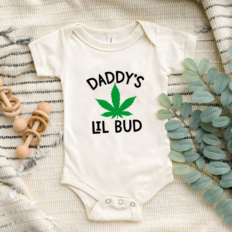 Daddy's Lil Bud Funny Baby Clothes Unisex Onesie