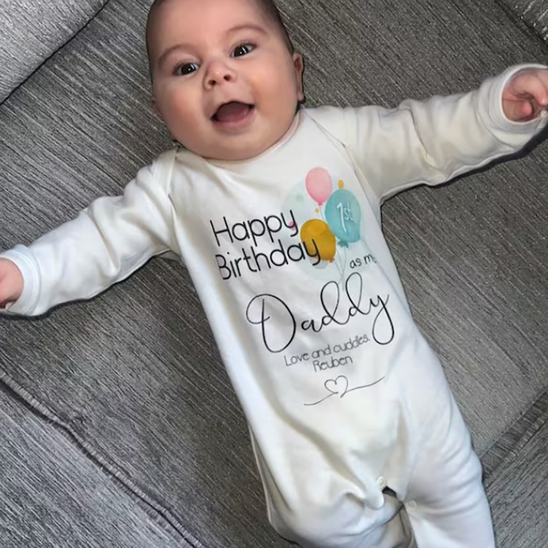Happy Birthday 1st Birthday as My Daddy Unisex Onesie