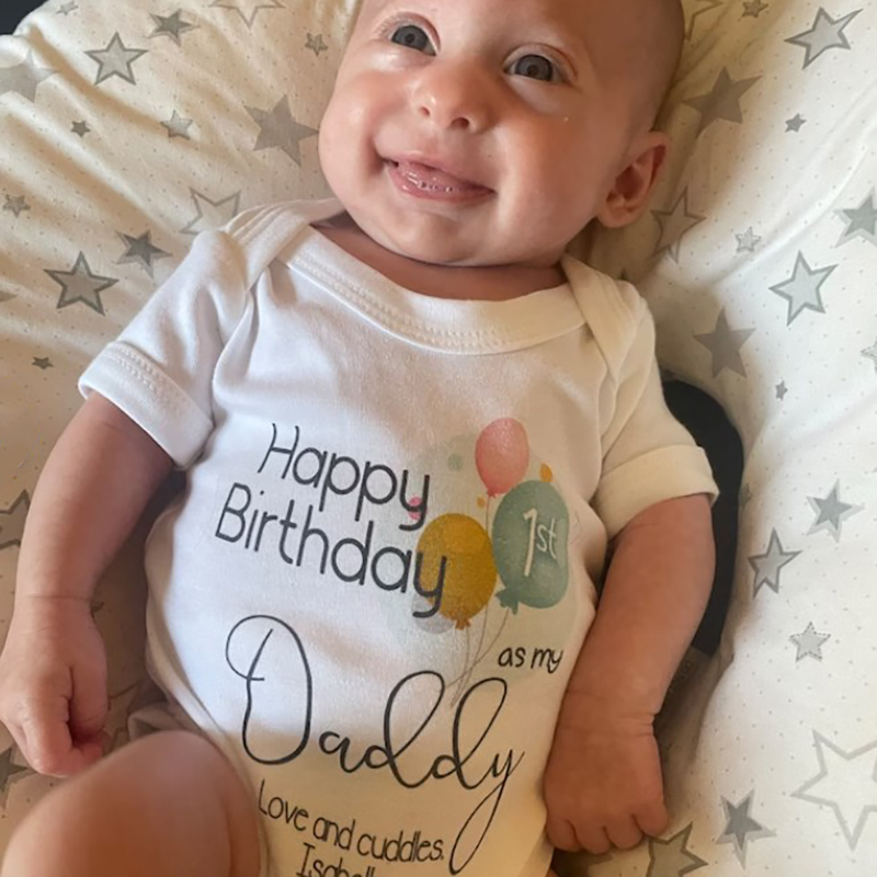 Happy Birthday 1st Birthday as My Daddy Unisex Onesie