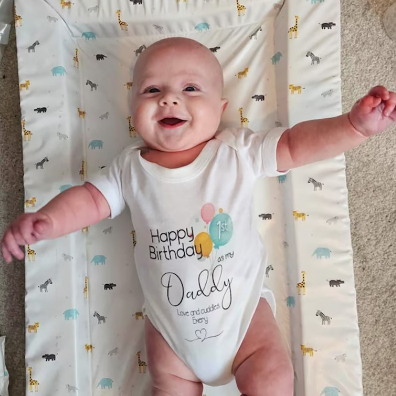 Happy Birthday 1st Birthday as My Daddy Unisex Onesie