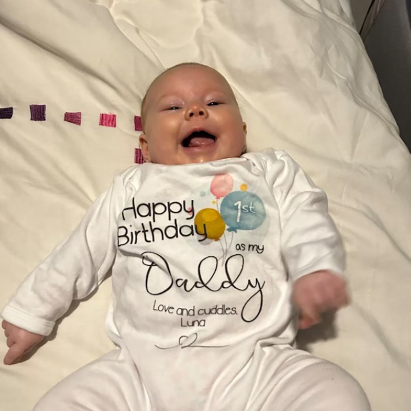 Happy Birthday 1st Birthday as My Daddy Unisex Onesie