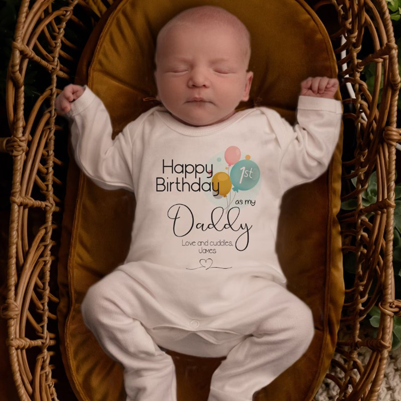 Happy Birthday 1st Birthday as My Daddy Unisex Onesie